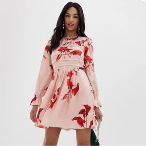 Ted Baker London Blush and Scarlet Floral Mini Dress